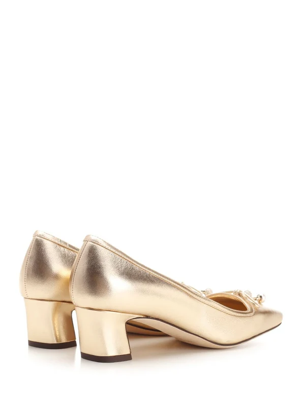 Elme 45 Gold-tone Leather Pumps Heels - Image 3