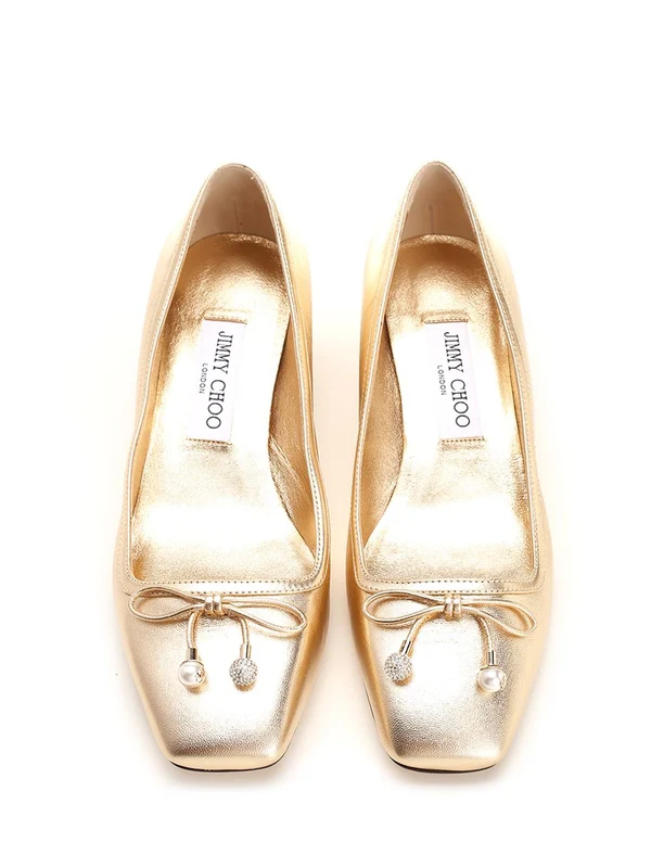 Elme 45 Gold-tone Leather Pumps Heels - Image 5