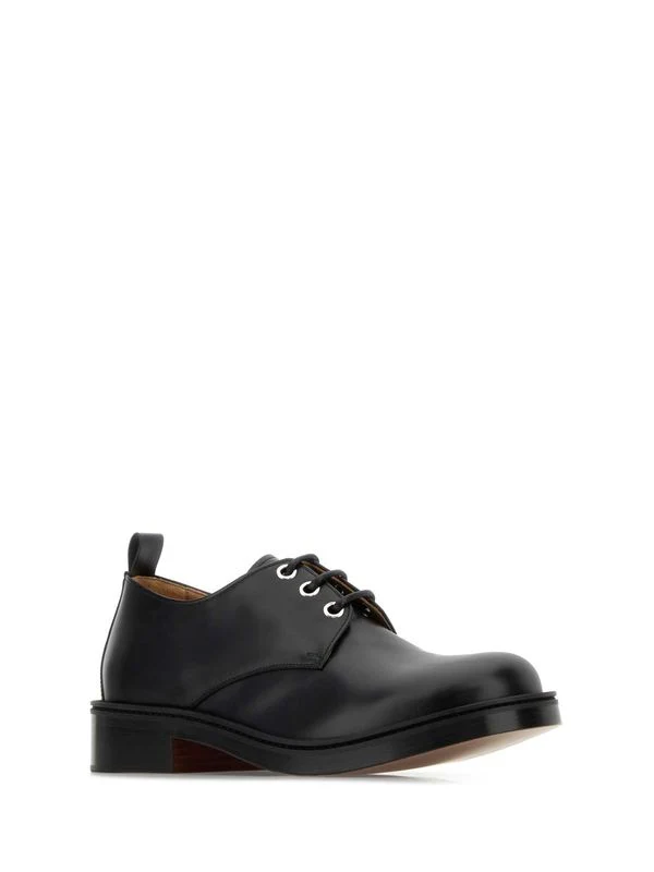 Round Toe Leather Derby Shoes - Image 2