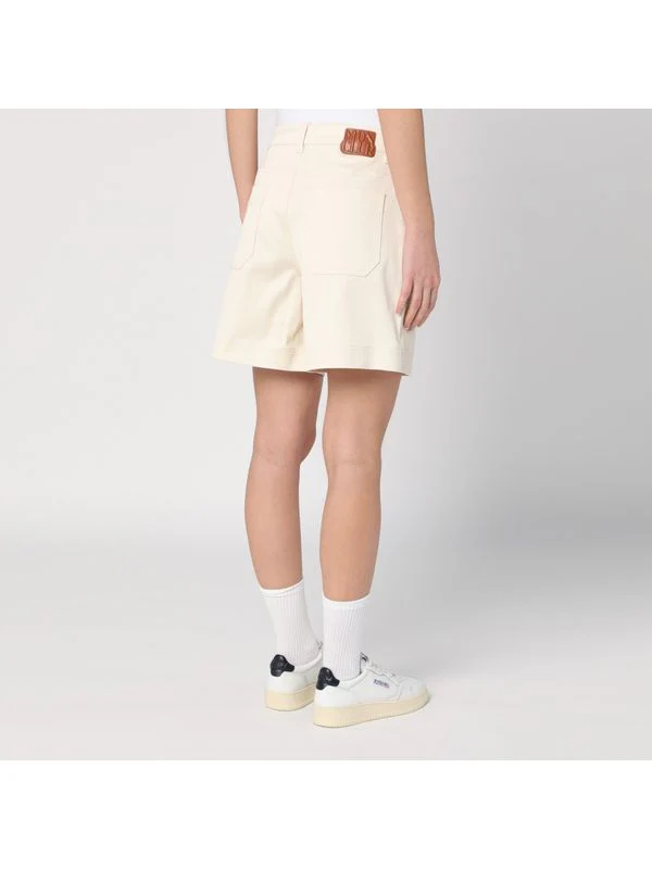 Back Logo Patch Denim Shorts - Image 4