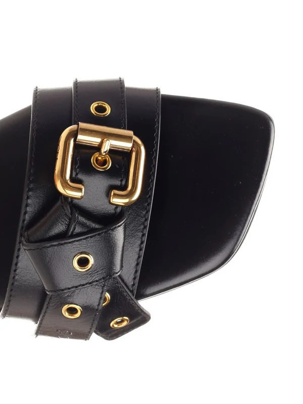 Mae Eyelet Leather Slide - Image 4