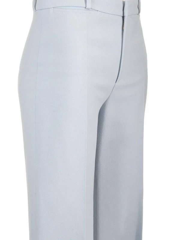Crepe Flare Wool Trousers - Image 4