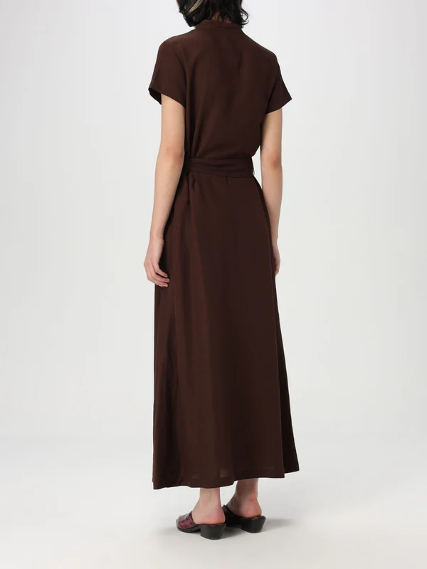 V-neck Belt Detail Long Dress - Image 2