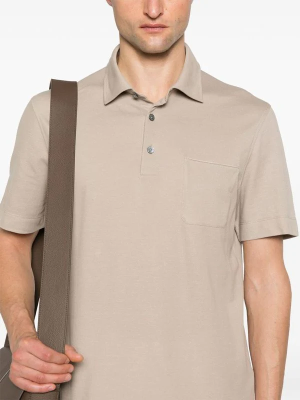Button Detail Cotton Polo Shirt - Image 2