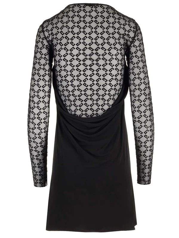 Monogram Jersey Tulle Mini Dress - Image 2