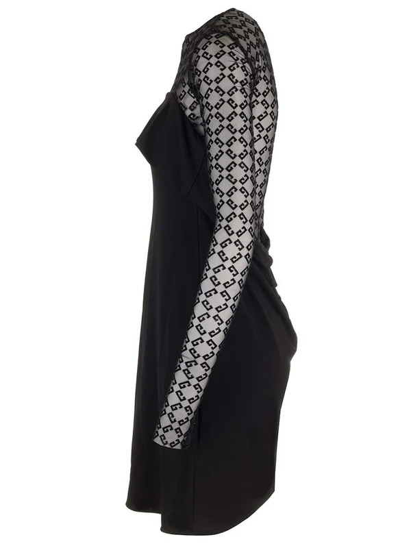 Monogram Jersey Tulle Mini Dress - Image 3