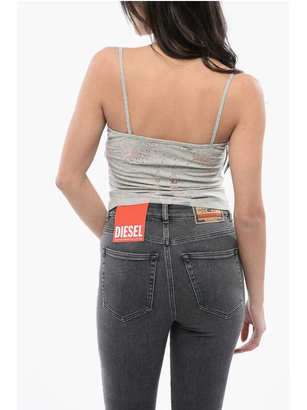 Hoper Logo Distressed Sheer Sleeveless Top - Image 3
