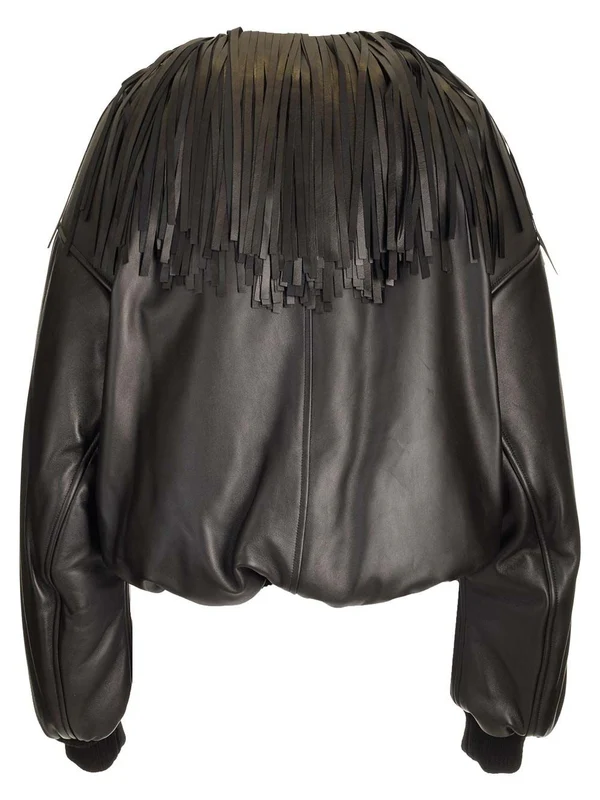 Fringed Leather Bomber - Image 2