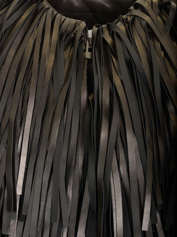 Fringed Leather Bomber - Image 4
