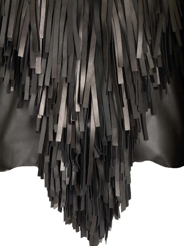 Fringed Leather Bomber - Image 5