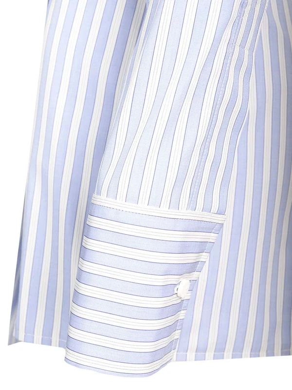 V-neck Striped Shirt Dress - Image 5