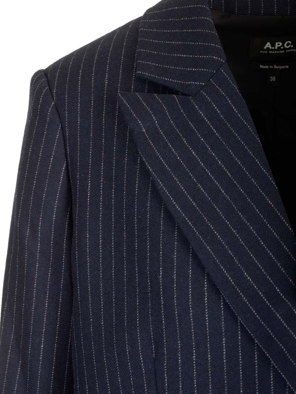 Pinstripe Double Tailored Jacket - Image 4