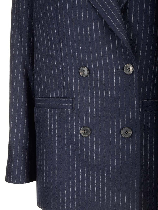 Pinstripe Double Tailored Jacket - Image 5