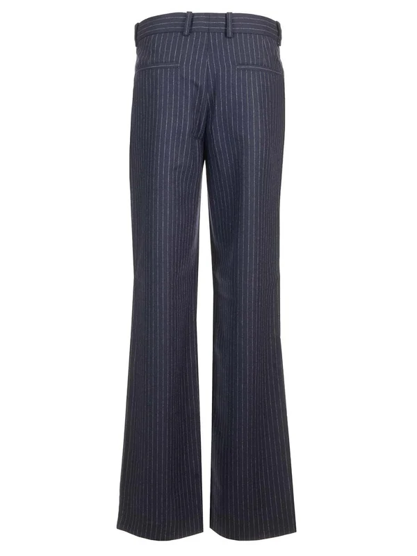 Stripe Wool Blend Tailored Trousers - Image 2