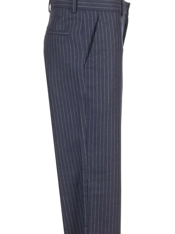 Stripe Wool Blend Tailored Trousers - Image 3