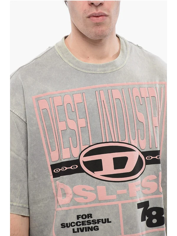 Diesel Gray Short Sleeve T-Shirt - Image 3