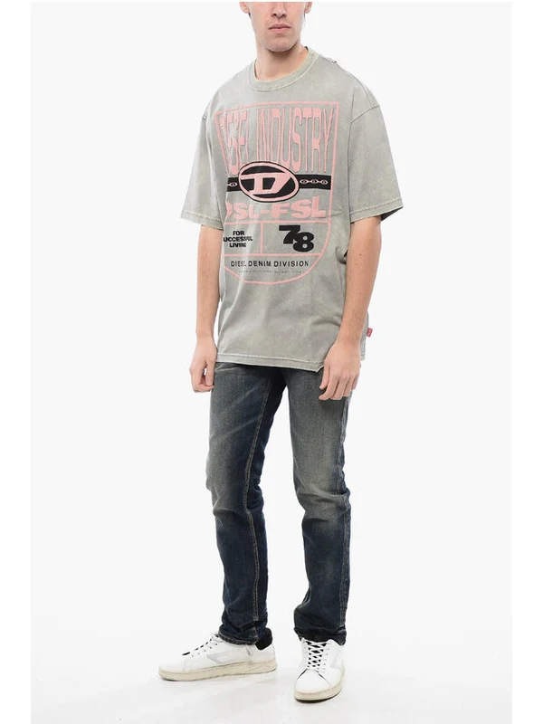 Diesel Gray Short Sleeve T-Shirt - Image 4