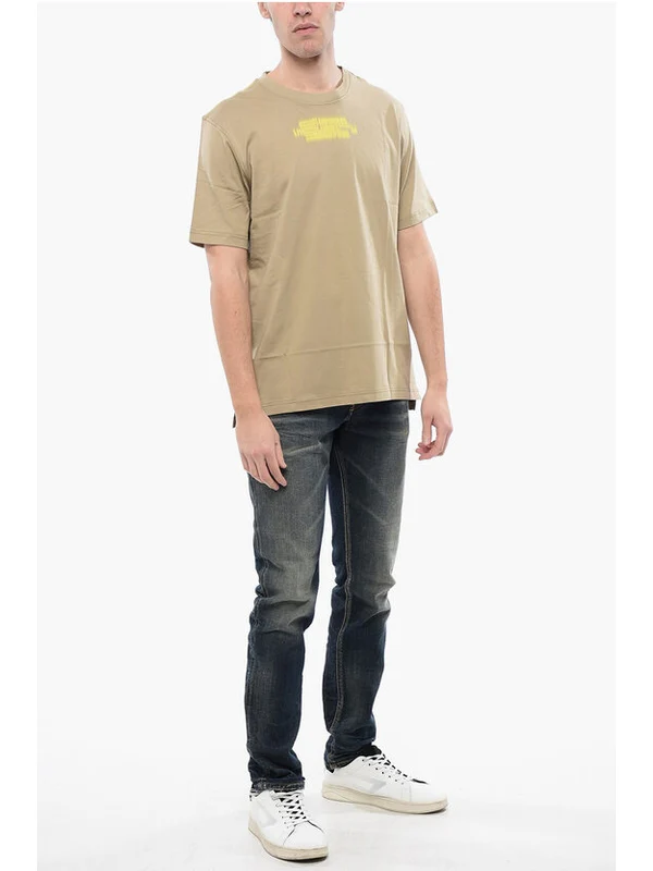 Diesel Beige Short Sleeve T-Shirt - Image 4