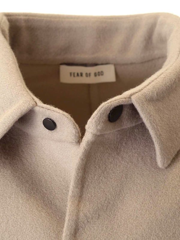 Snap Button Wool Cashmere Shirt - Image 4