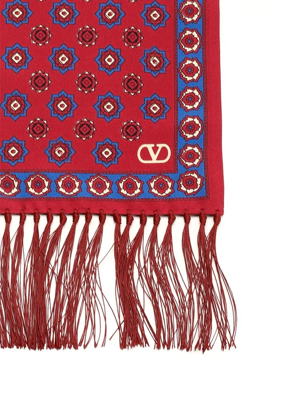Flower Printed Silk Scarf - Image 2