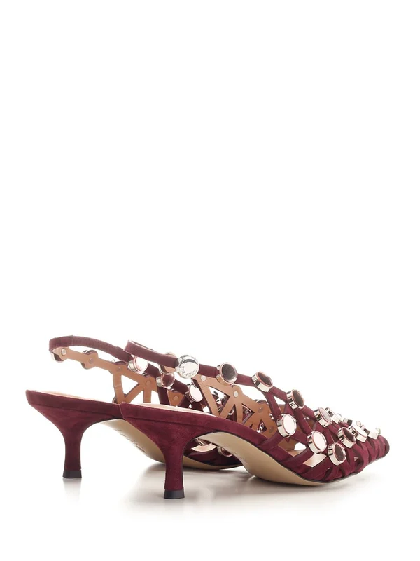 Grid Leather Slingback Heel - Image 3