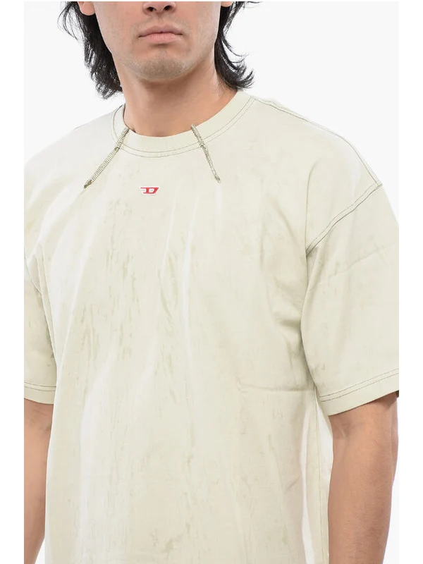 Diesel Beige Short Sleeve T-Shirt - Image 3