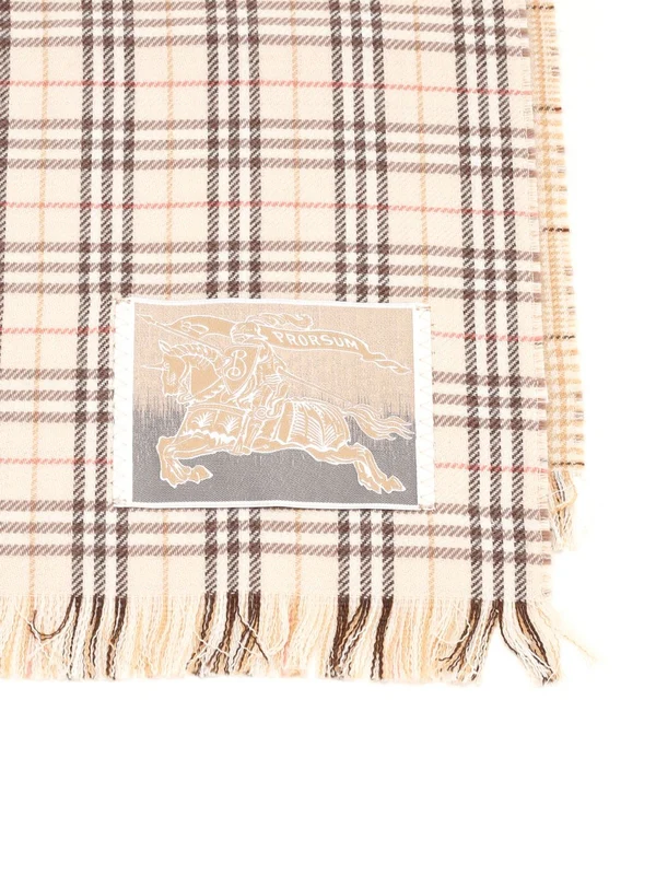 Tiny Check Pattern Wool Muffler - Image 2
