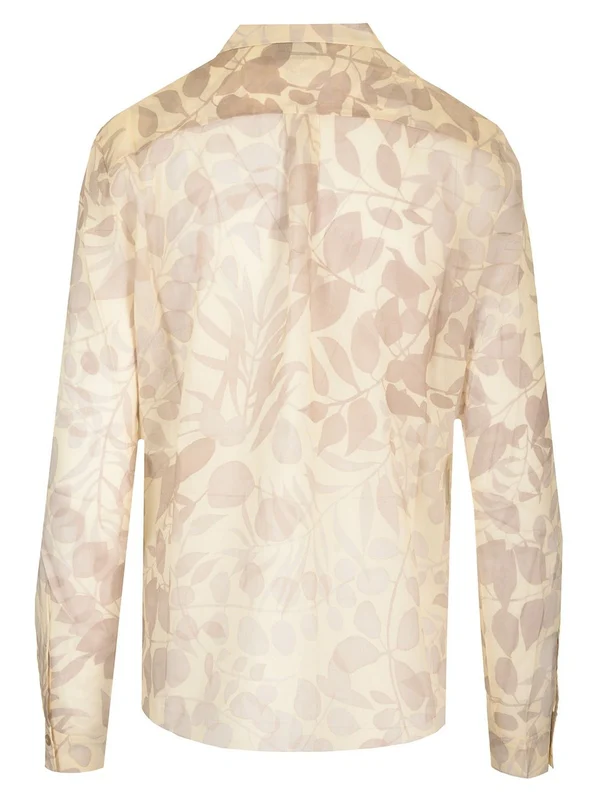 Nuages Fleuris Printed Cotton Silk Shirt - Image 2