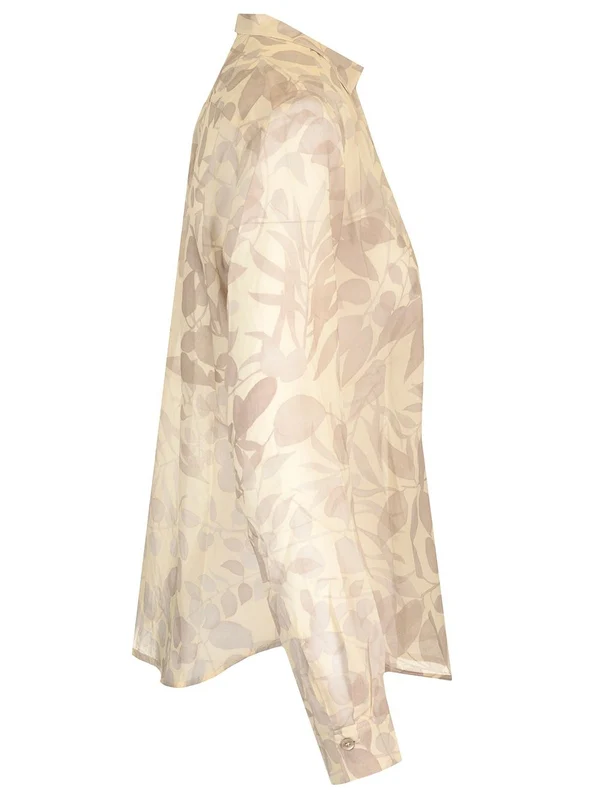 Nuages Fleuris Printed Cotton Silk Shirt - Image 3