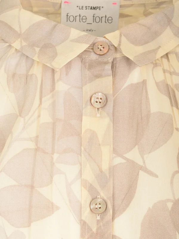 Nuages Fleuris Printed Cotton Silk Shirt - Image 4