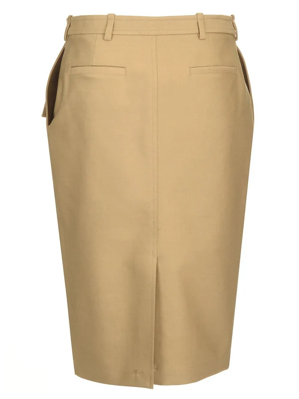 Stretch Cotton Twill Midi Skirt - Image 2
