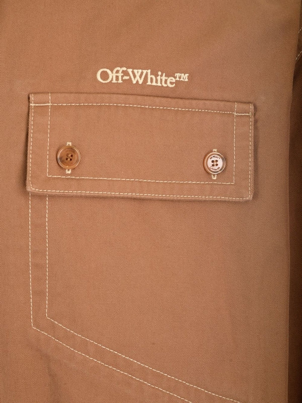 Embroidered Logo Cotton Overshirt - Image 3