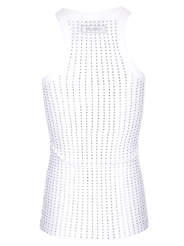 Strass Ribbed Sleeveless Top - Image 2
