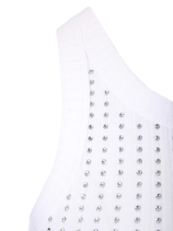Strass Ribbed Sleeveless Top - Image 4