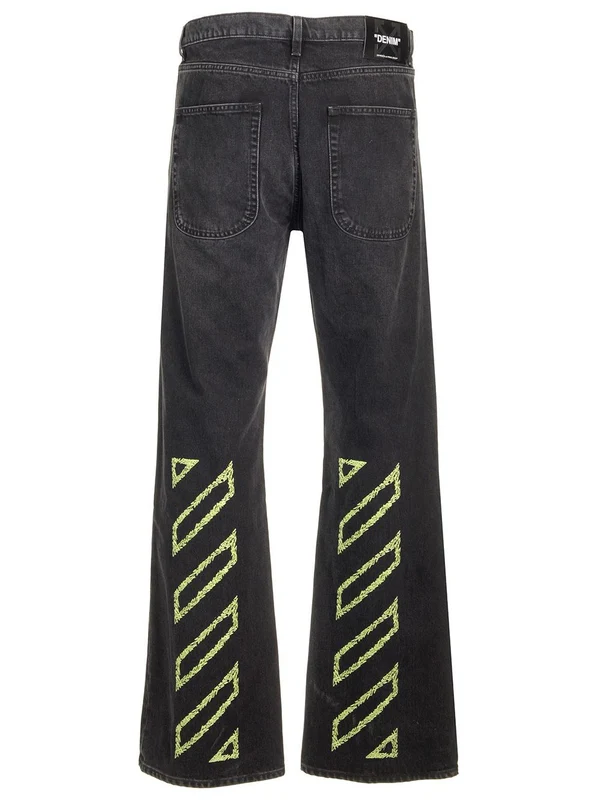 Diag Embroidered Denim Pants - Image 2