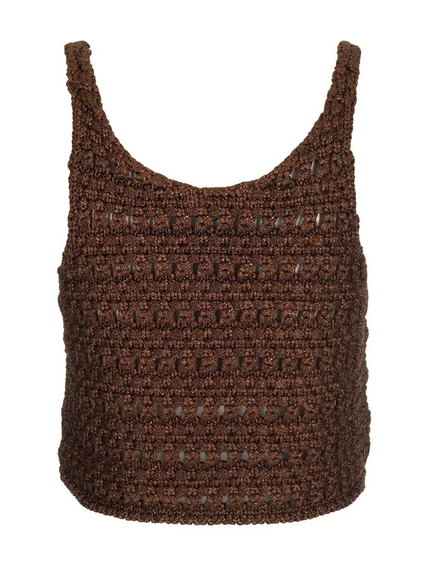 Viscose Knit Cropped Sleeveless Top - Image 2