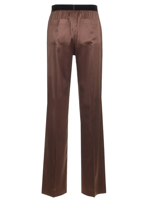 Logo Banding Silk Satin Pajama Pants - Image 2