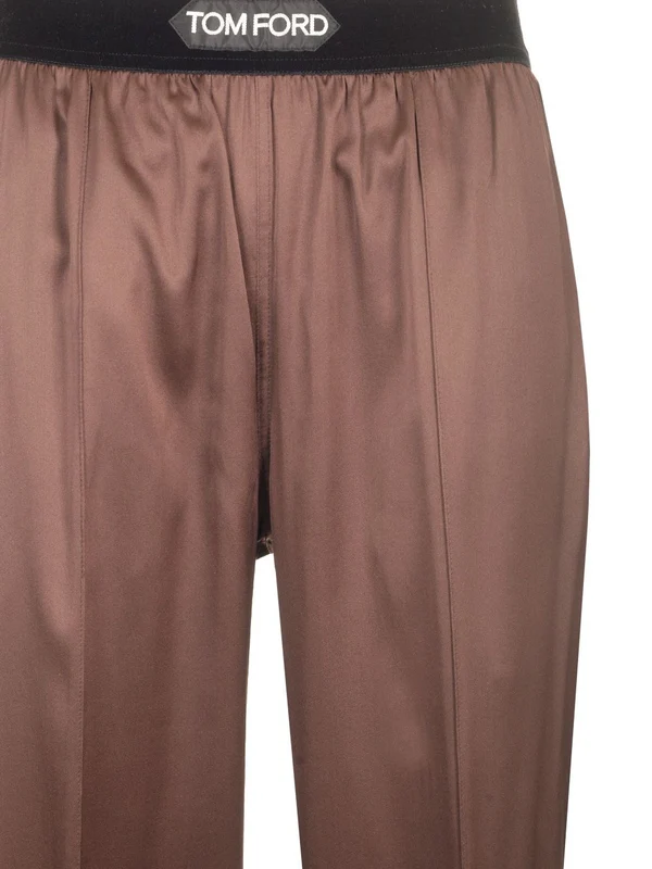 Logo Banding Silk Satin Pajama Pants - Image 4