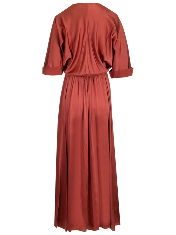 V-neck Silk Midi Dress - Image 2