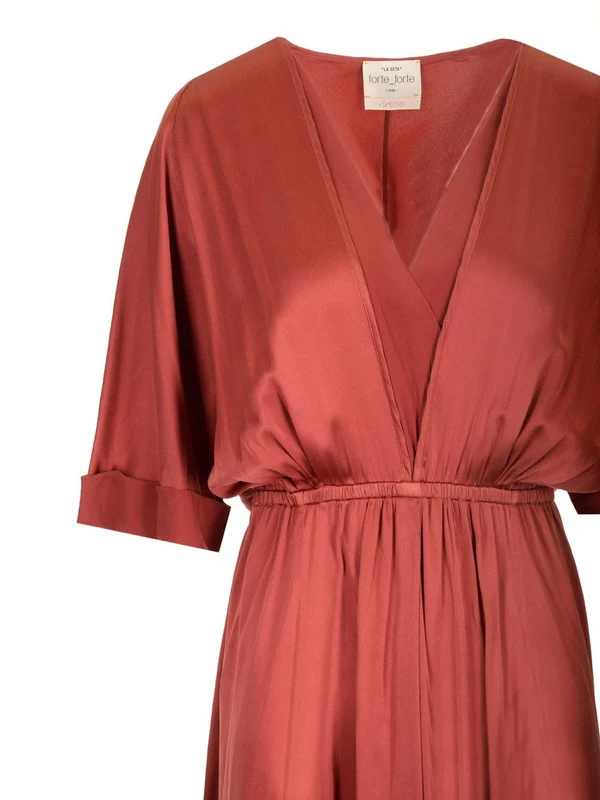V-neck Silk Midi Dress - Image 4