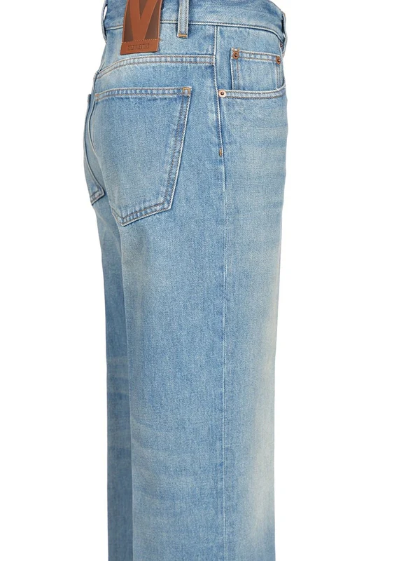 Jacquard Embroidered Denim Pants - Image 4
