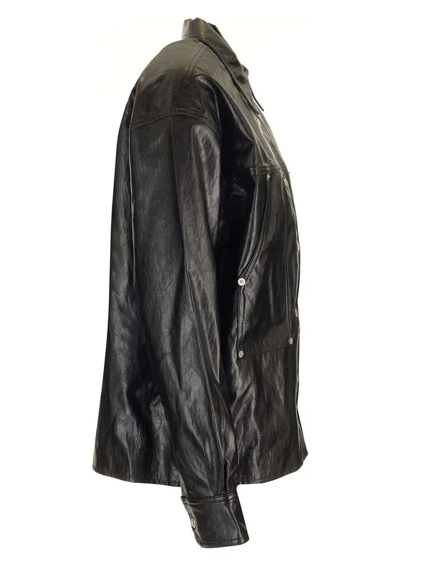 Abelia Faux Leather Overshirt - Image 3