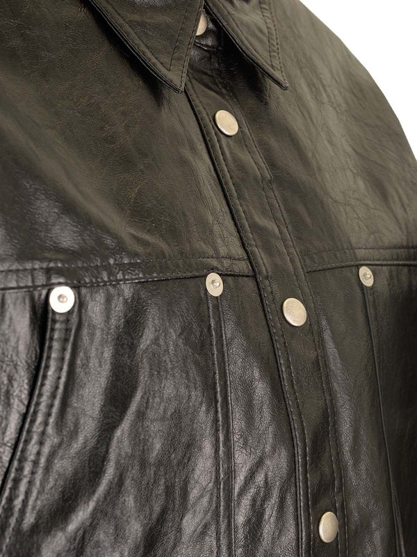 Abelia Faux Leather Overshirt - Image 4