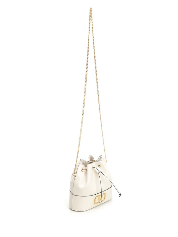 V Logo Mini Bucket Leather Shoulder Bag - Image 2