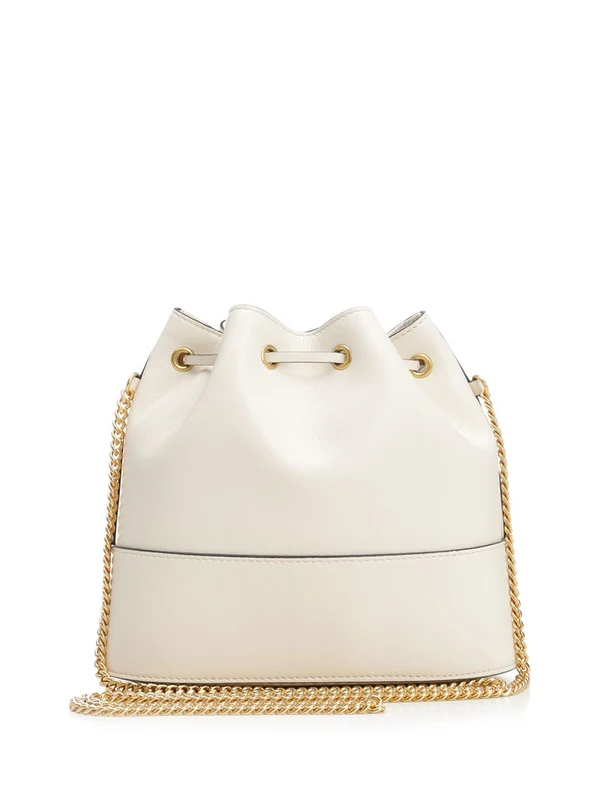 V Logo Mini Bucket Leather Shoulder Bag - Image 3