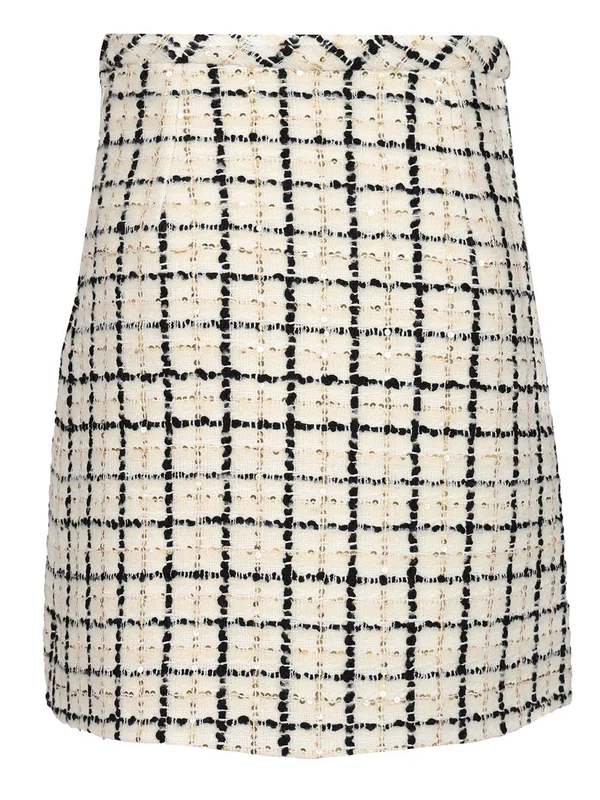 Sequin Embellished Tweed Mini Skirt - Image 2