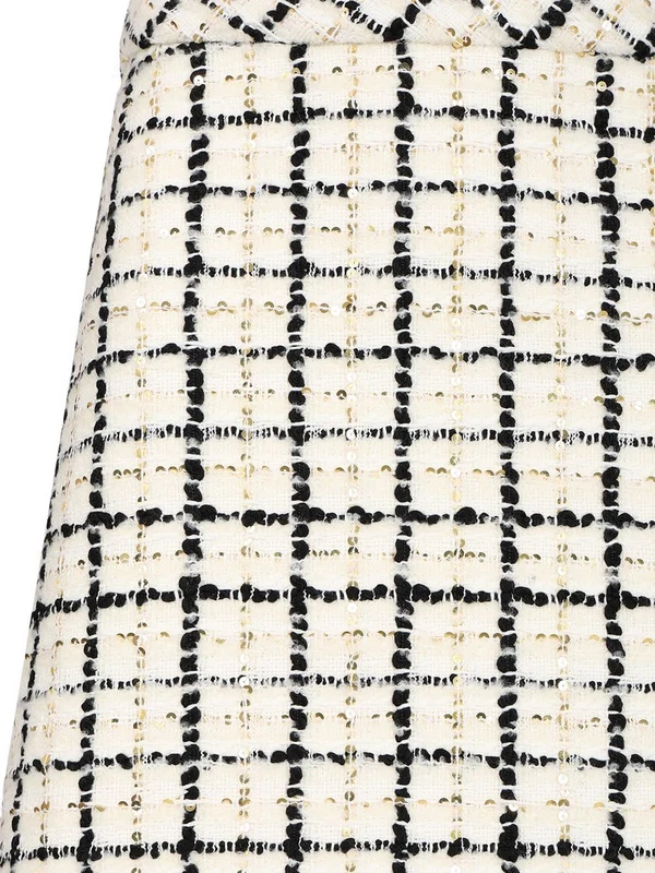 Sequin Embellished Tweed Mini Skirt - Image 4