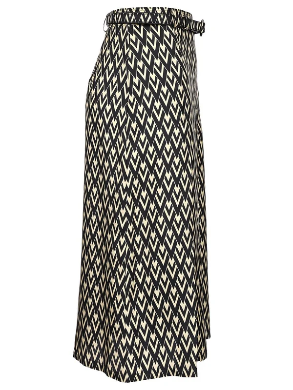 Silk Twill Pleated Skirt - Image 3