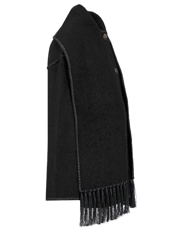 Embroidered Muffler Wool Jacket - Image 3
