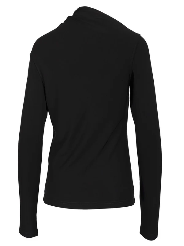 Asymmetric Draped Long Sleeve Top - Image 2